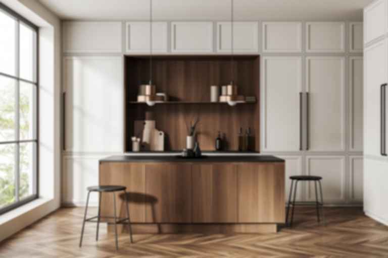 Dark Wood Kitchen Interior - modlar.com
