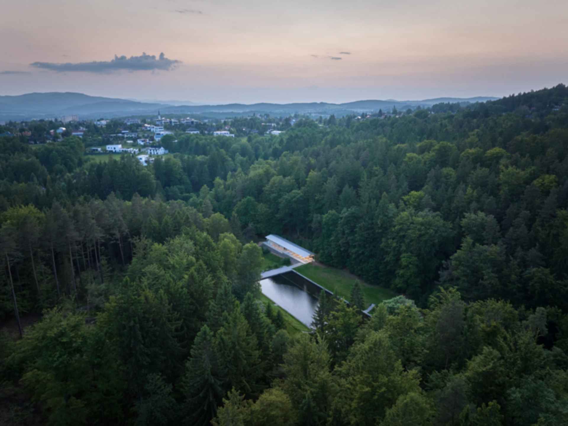 Forest Pool - Aerial View