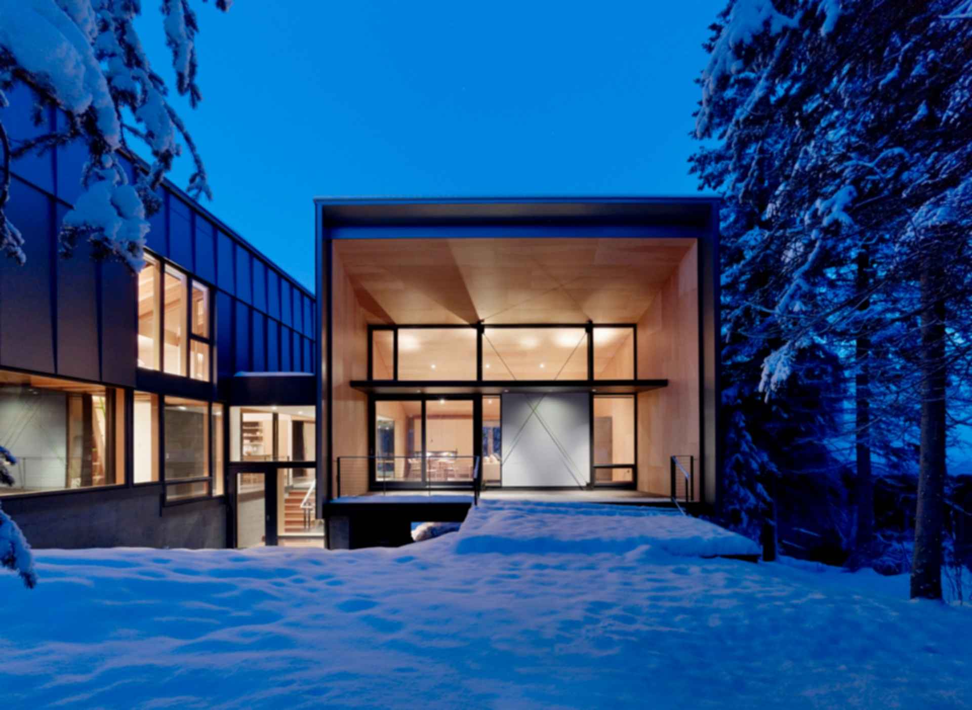 Kicking Horse Residence - By Night
