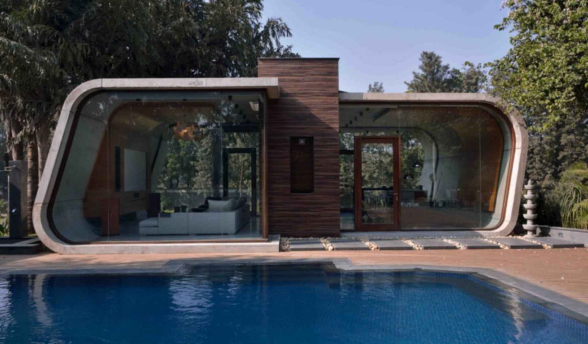 New Delhi Pool House - Exterior