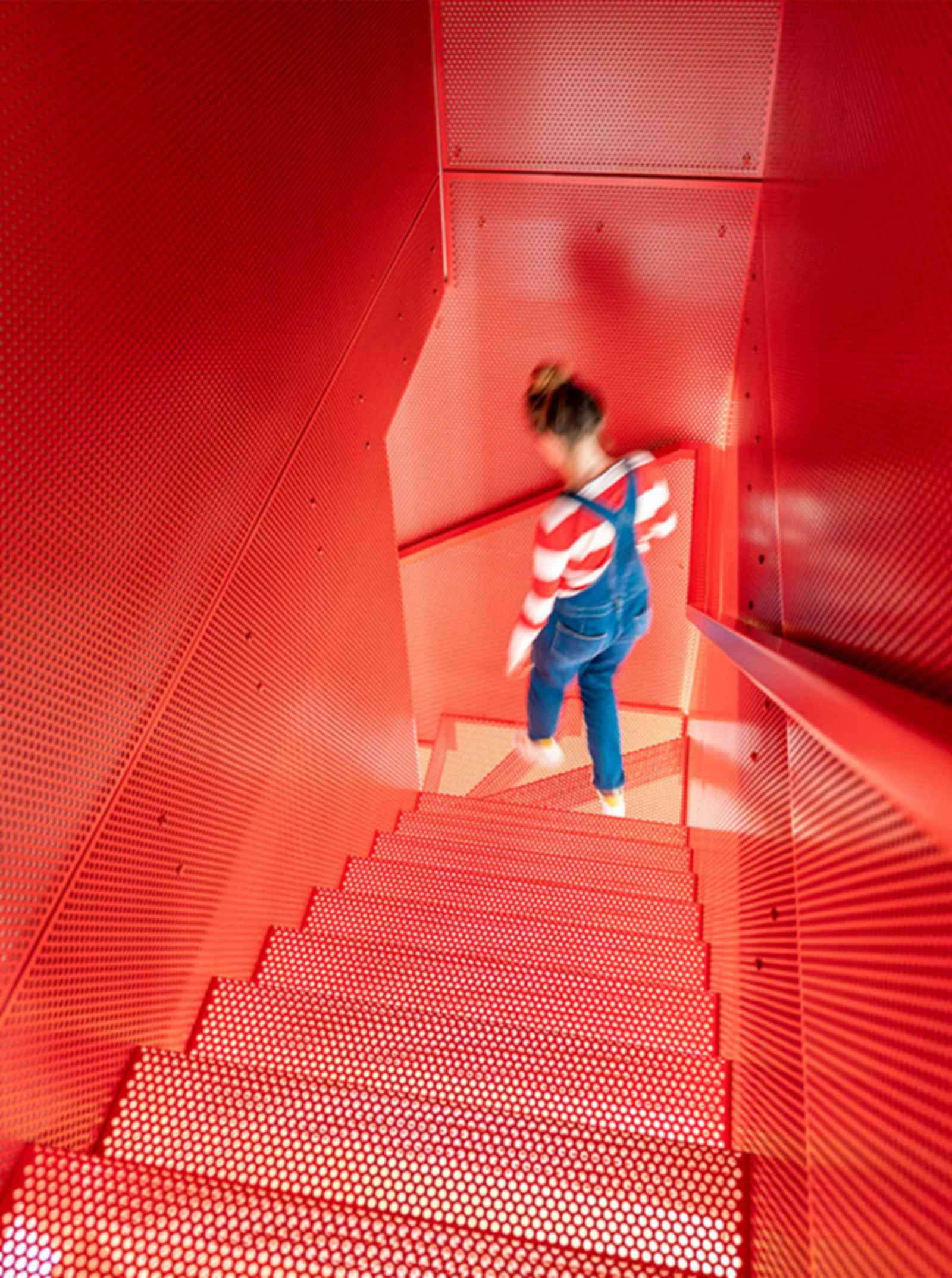Floating Red Staircase - Stairs