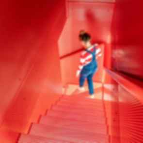 Floating Red Staircase - Stairs