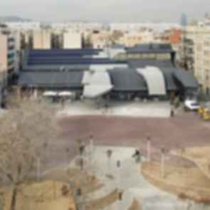 Barceloneta Market and Square - Aerial View