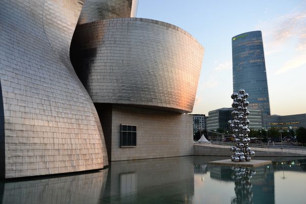 Guggenheim Museum Bilbao Exterior with Pond