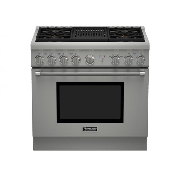 Thermador 36" Gas Range 4 Burner w/ Elec. Grill PRG364NLH
