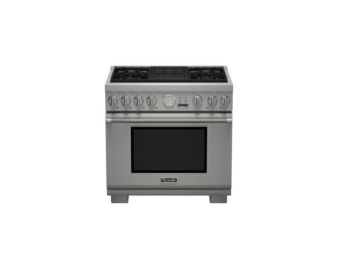Thermador 36" Pro Grand Gas 4 Burner w/ Elec. Grill PRL364NLG