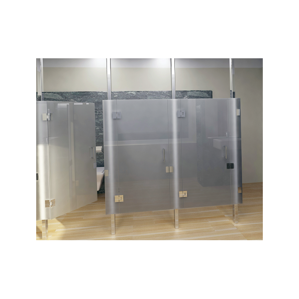 Frameless Glass Restroom Partition System