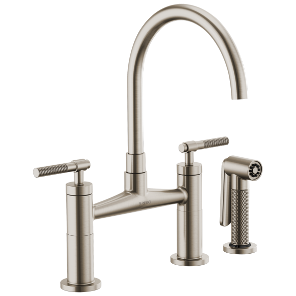 Litze™ Bridge Faucet with Arc Spout and Knurled Handle 62543LF