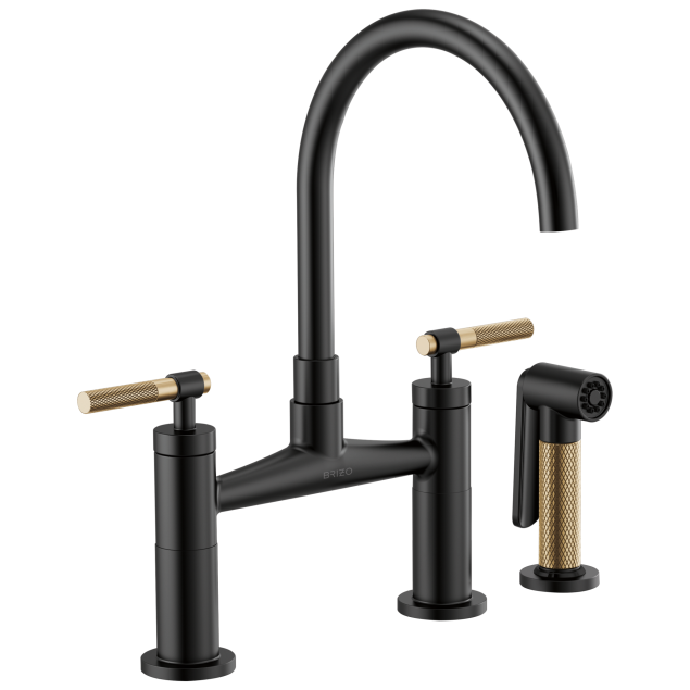 Litze™ Bridge Faucet with Arc Spout and Knurled Handle 62543LF
