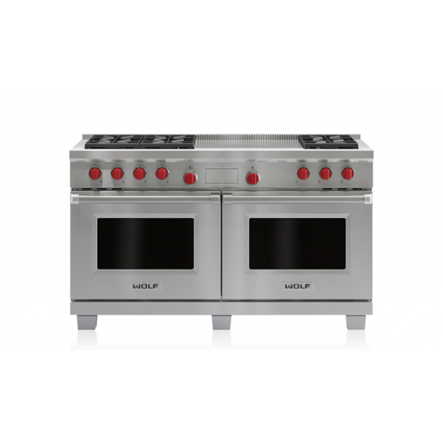 60" Dual Fuel Range 6 Burners and French Top DF606F