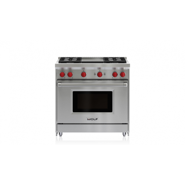 36" Gas Range 4 Burners and Infrared Griddle GR364G