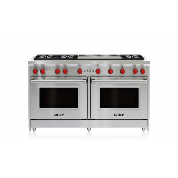 60" Gas Range 6 Burners and Infrared Dual Griddle GR606DG