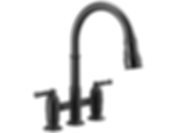 BRODERICK Two Handle Pull-Down Bridge Kitchen Faucet - 2390L-DST