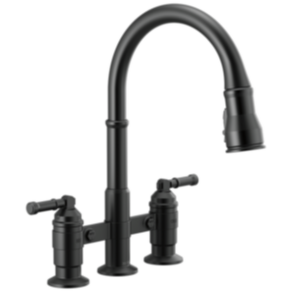 BRODERICK Two Handle Pull-Down Bridge Kitchen Faucet - 2390L-DST