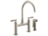 LITZE® Bridge Faucet with Arc Spout and Knurled Handle - 62543LF-PC
