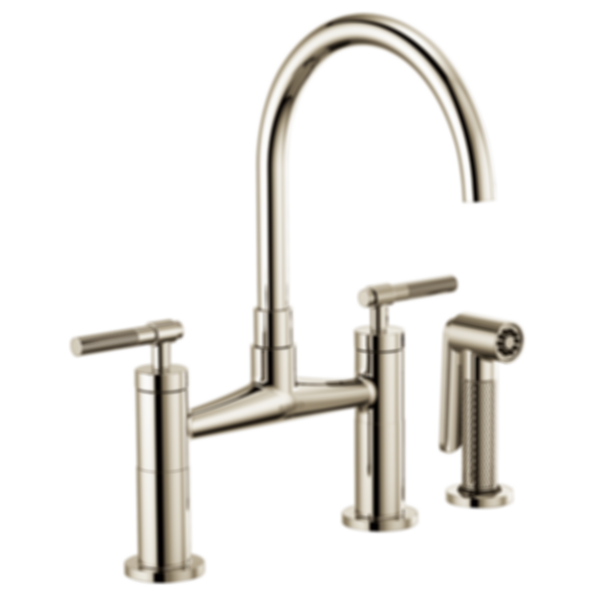 LITZE® Bridge Faucet with Arc Spout and Knurled Handle - 62543LF-PC