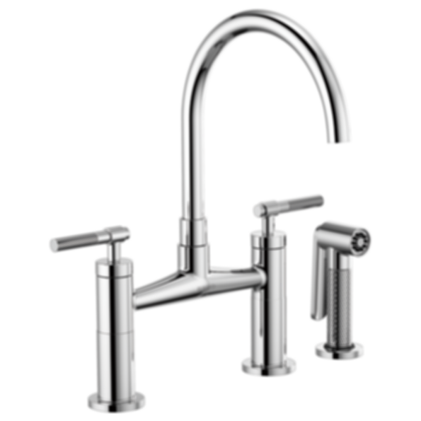 LITZE® Bridge Faucet with Arc Spout and Knurled Handle - 62543LF-PC