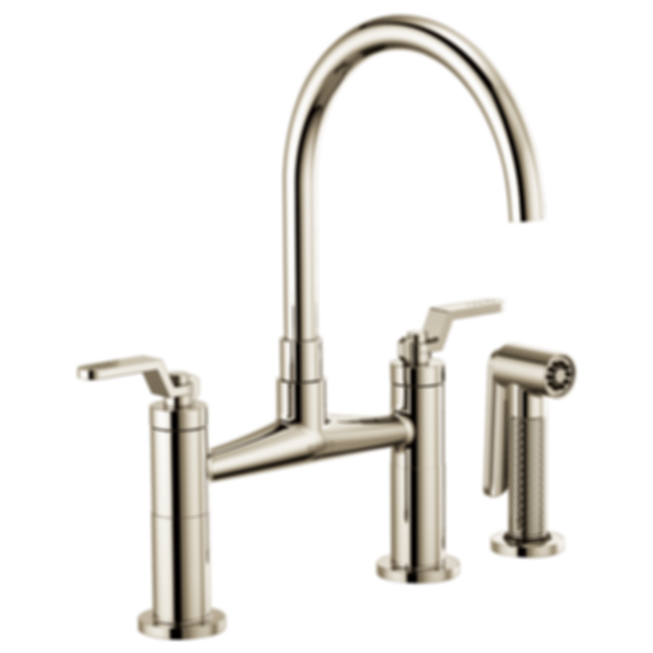 LITZE® Bridge Faucet with Arc Spout and Industrial Handle - 62544LF-PC