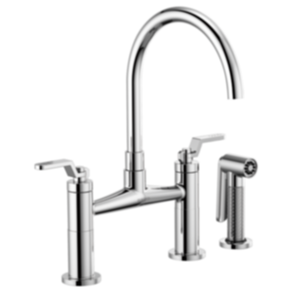 LITZE® Bridge Faucet with Arc Spout and Industrial Handle - 62544LF-PC