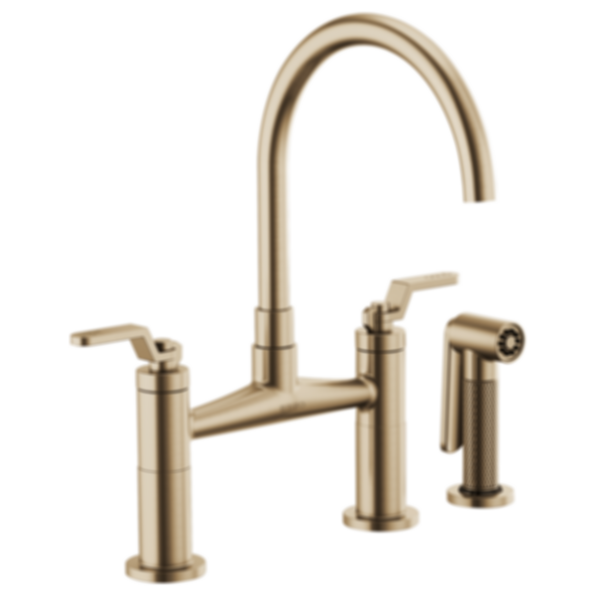 LITZE® Bridge Faucet with Arc Spout and Industrial Handle - 62544LF-PC
