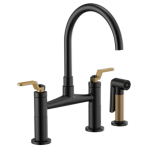 LITZE® Bridge Faucet with Arc Spout and Industrial Handle - 62544LF-PC