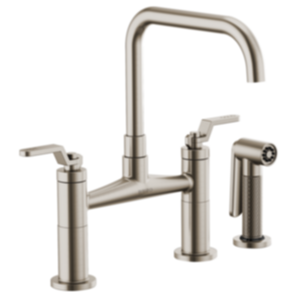LITZE® Bridge Faucet With Square Spout And Industrial Handle - 62554LF-PC