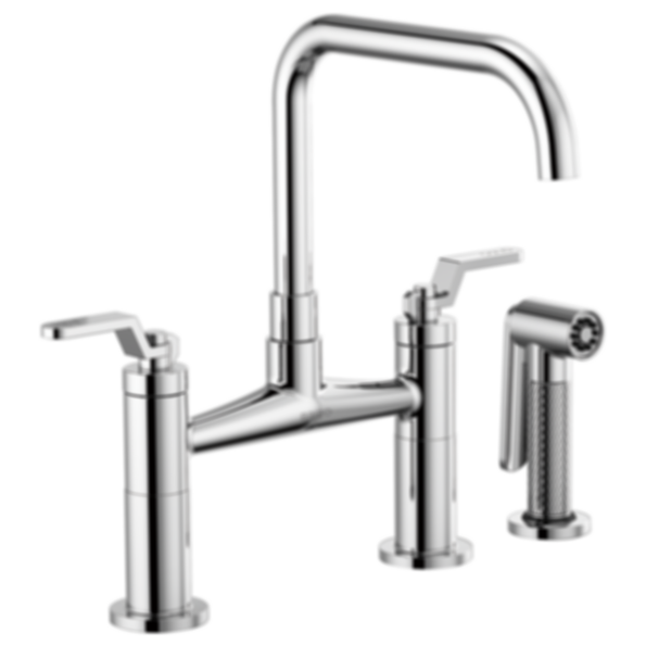 LITZE® Bridge Faucet With Square Spout And Industrial Handle - 62554LF-PC