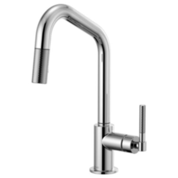 LITZE® Pull-Down Faucet With Angled Spout And Knurled Handle - 63063LF-PC