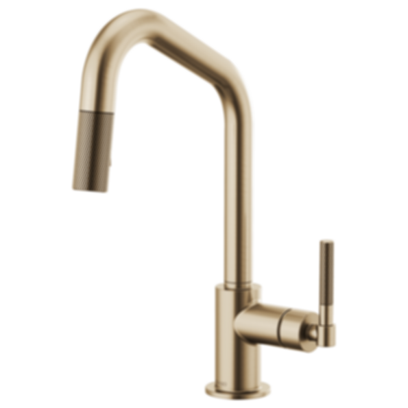 LITZE® Pull-Down Faucet With Angled Spout And Knurled Handle - 63063LF-PC
