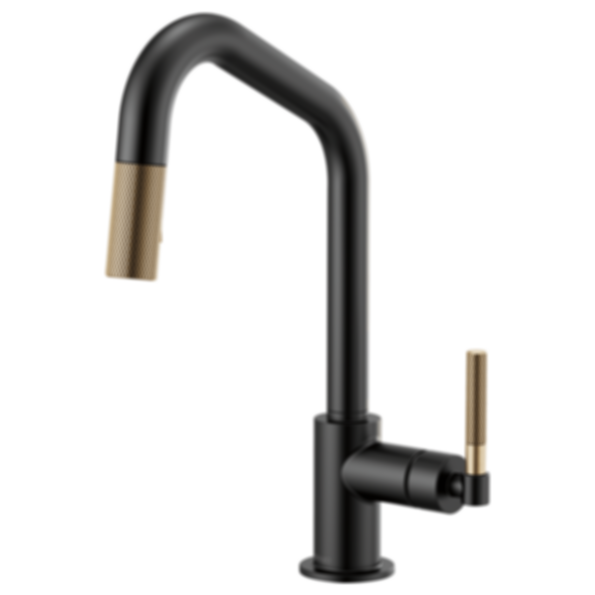 LITZE® Pull-Down Faucet With Angled Spout And Knurled Handle - 63063LF-PC