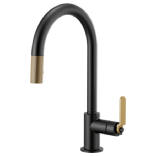 LITZE® Pull-Down Faucet With Arc Spout And Industrial Handle - 63044LF-PC