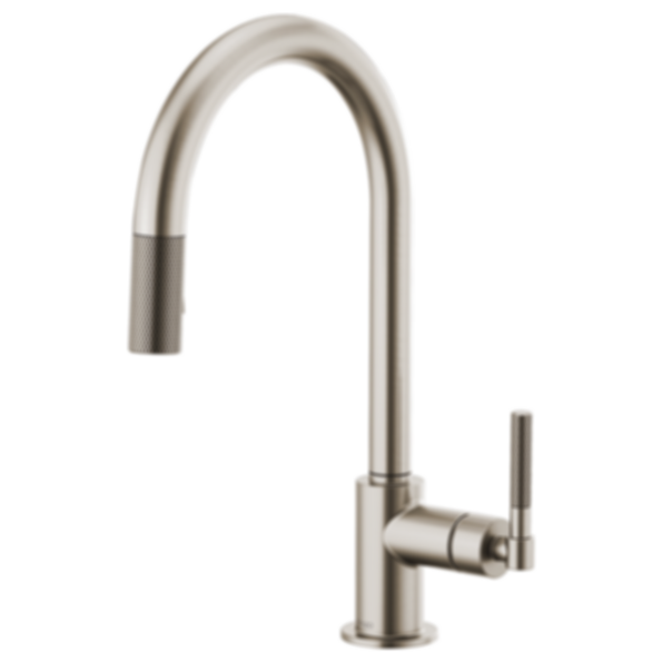LITZE® Pull-Down Faucet With Arc Spout And Knurled Handle - 63043LF-PC