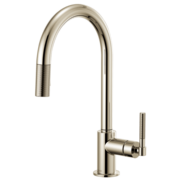 LITZE® Pull-Down Faucet With Arc Spout And Knurled Handle - 63043LF-PC