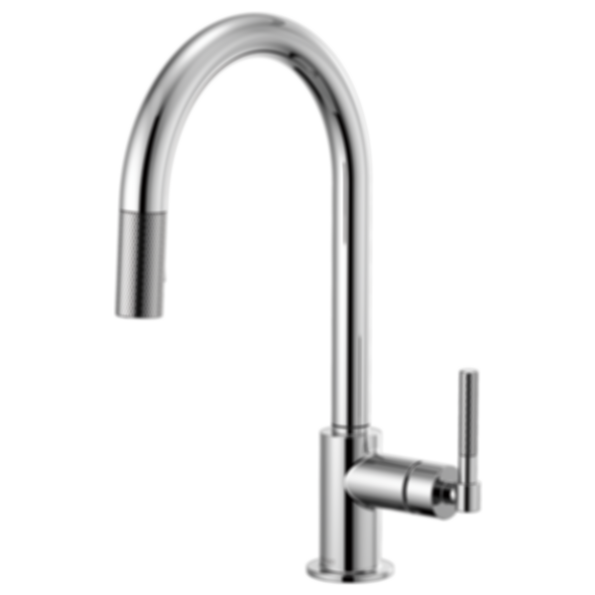 LITZE® Pull-Down Faucet With Arc Spout And Knurled Handle - 63043LF-PC