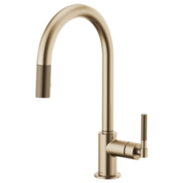 LITZE® Pull-Down Faucet With Arc Spout And Knurled Handle - 63043LF-PC