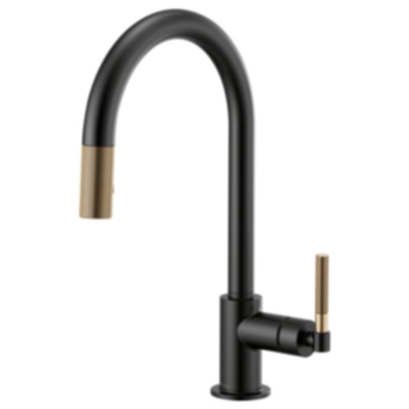 LITZE® Pull-Down Faucet With Arc Spout And Knurled Handle - 63043LF-PC