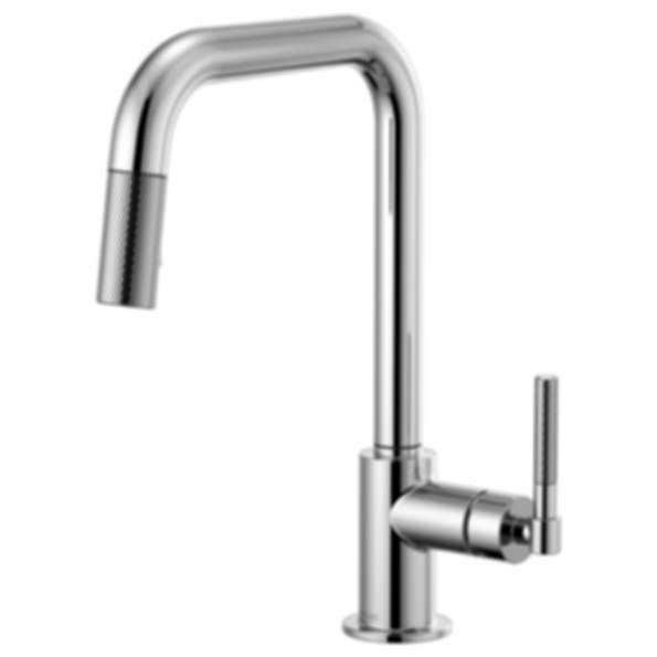 LITZE® Pull-Down Faucet with Square Spout and Knurled Handle - 63053LF-PC