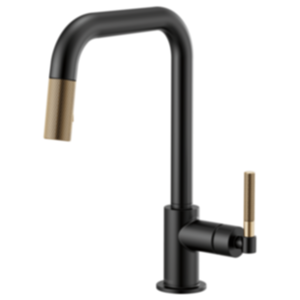 LITZE® Pull-Down Faucet with Square Spout and Knurled Handle - 63053LF-PC