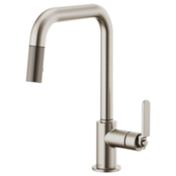 LITZE® Pull-Down Faucet With Square Spout And Industrial Handle - 63054LF-PC
