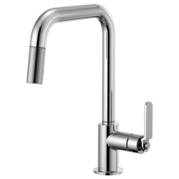 LITZE® Pull-Down Faucet With Square Spout And Industrial Handle - 63054LF-PC
