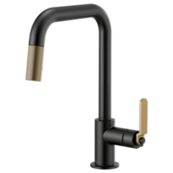 LITZE® Pull-Down Faucet With Square Spout And Industrial Handle - 63054LF-PC