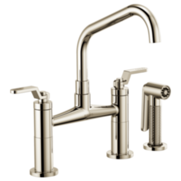 LITZE® Bridge Faucet with Angled Spout and Industrial Handle - 62564LF-PC