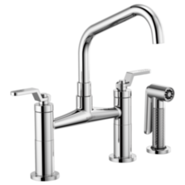 LITZE® Bridge Faucet with Angled Spout and Industrial Handle - 62564LF-PC