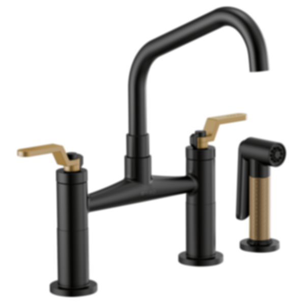 LITZE® Bridge Faucet with Angled Spout and Industrial Handle - 62564LF-PC