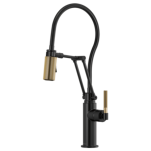 LITZE® Articulating Faucet with Finished Hose with Knurled Handle - 63143LF-PC