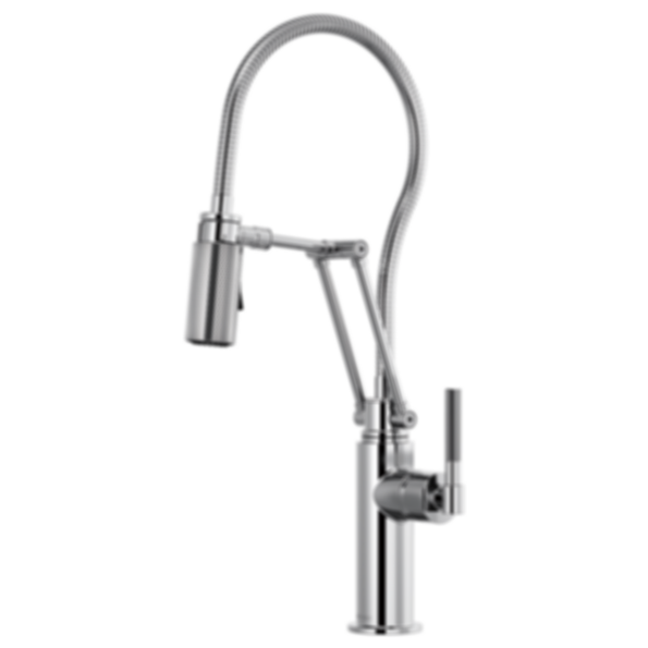 LITZE® Articulating Faucet with Finished Hose with Knurled Handle - 63143LF-PC