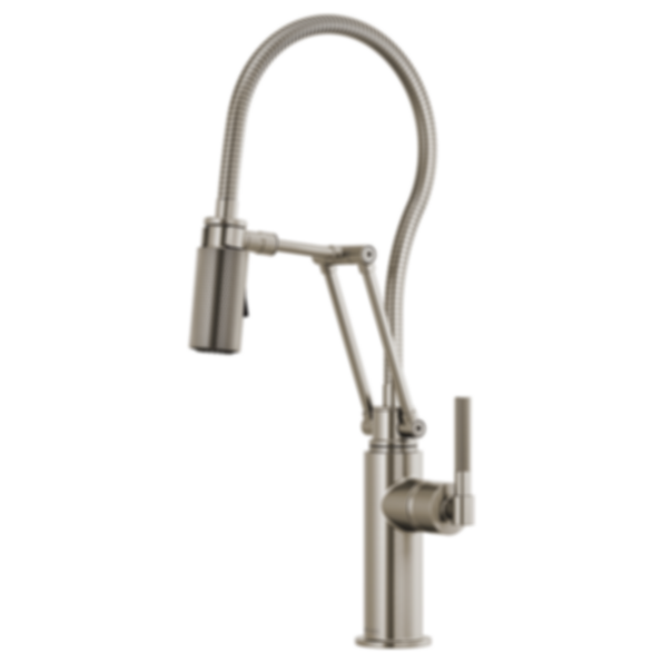 LITZE® Articulating Faucet with Finished Hose with Knurled Handle - 63143LF-PC