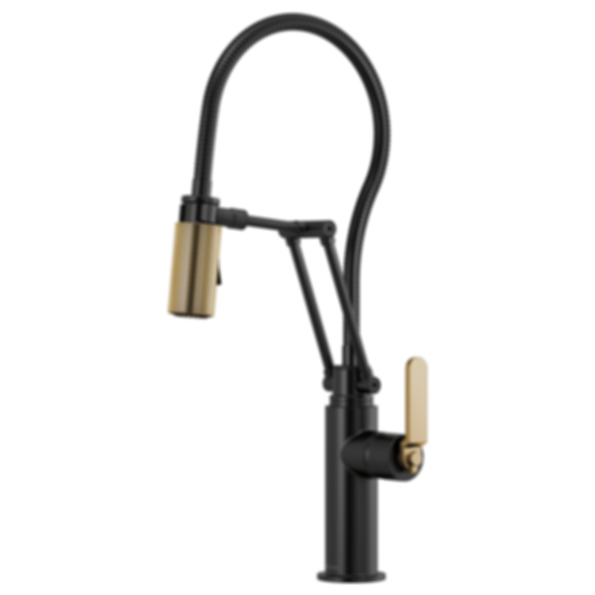 LITZE® Articulating Faucet with Finished Hose with Industrial Handle - 63144LF-PC