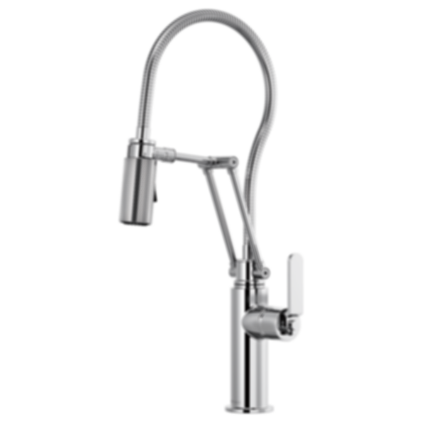 LITZE® Articulating Faucet with Finished Hose with Industrial Handle - 63144LF-PC