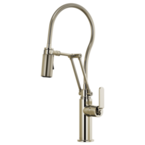 LITZE® Articulating Faucet with Finished Hose with Industrial Handle - 63144LF-PC